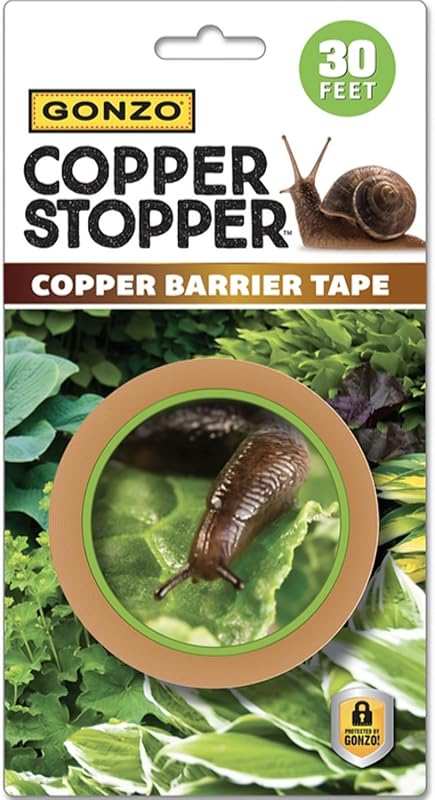 GONZO Copper Stopper Slug & Snail Barrier Tape - 30 Ft Non-Toxic Plant