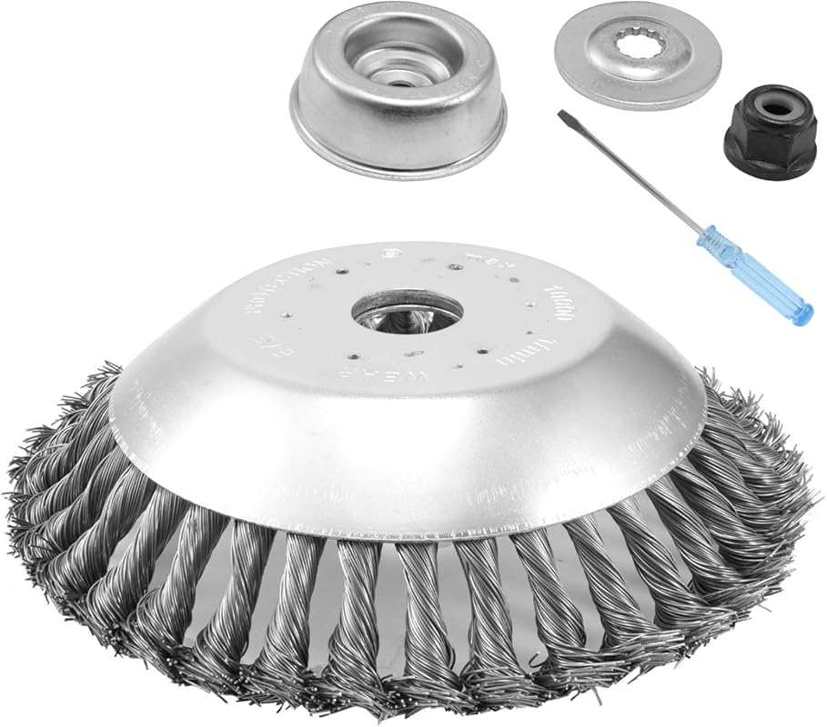 8 Inch Unbreakable Steel Wire Trimmer Blade for Moss, Grass & Rust Rem