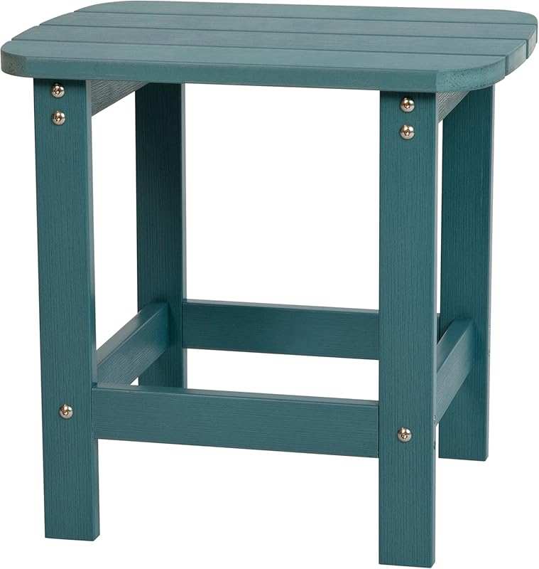 Flash Furniture Charlestown Tiered Adirondack Side Table – Sea Foam – 