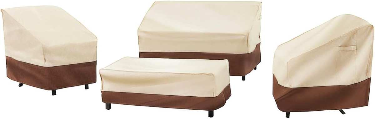 Loriano 4-Piece Waterproof Outdoor Patio Furniture Cover Set, Heavy-Du