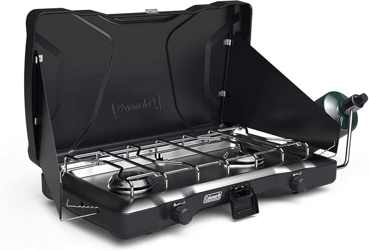Coleman Triton 2-Burner Propane Camping Stove: 22,000 BTUs, Portable C