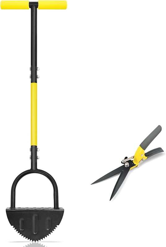 Byhager Professional Lawn Edger Tool, Heavy Duty Half Moon & Saw-Tooth