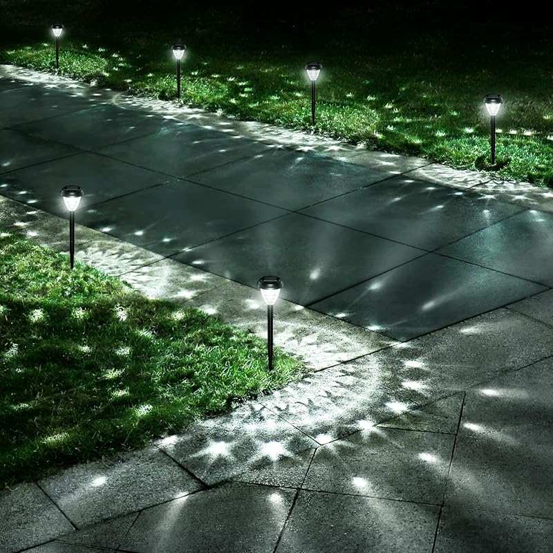 Super Bright 10 Pack Solar Lights Outdoor: Waterproof Dusk to Dawn, Up
