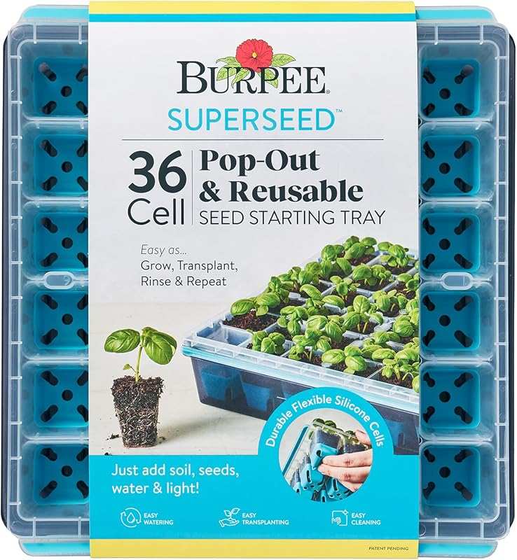 Burpee SuperSeed 36-Cell Reusable Seed Starting Tray for Vegetable, Fl