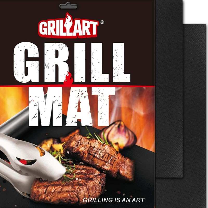GRILLART 2-Pack BBQ Grill Mats: Nonstick, Heavy-Duty, Heat-Resistant f