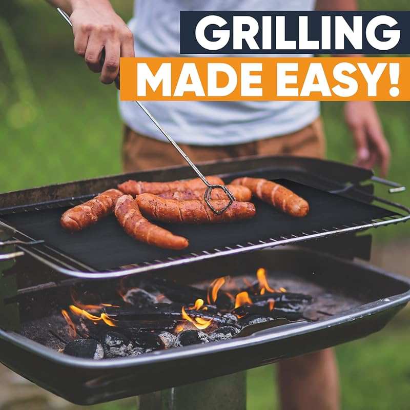 Linda's Essentials Extra Large Grill Mats: 3-Pack Reusable, Heat-Resis