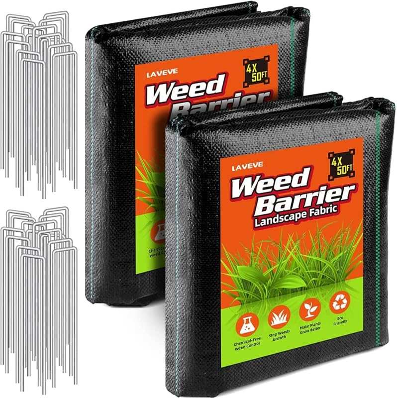 Heavy Duty 4FT x 100FT 3.2oz Premium Weed Barrier Landscape Fabric for