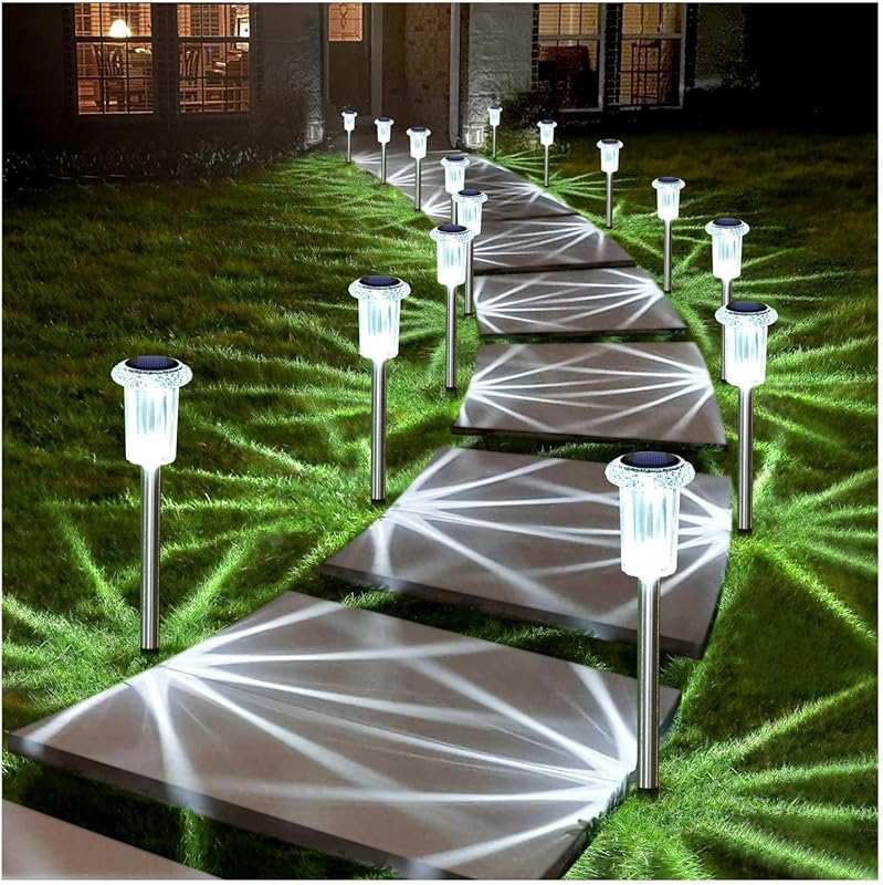 DenicMic 10 Pack Solar Lights Outdoor: Waterproof 6000K Cold White LED