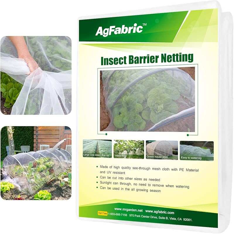 Agfabric Garden Netting 4'x10': White Insect Pest Barrier for Row Cove