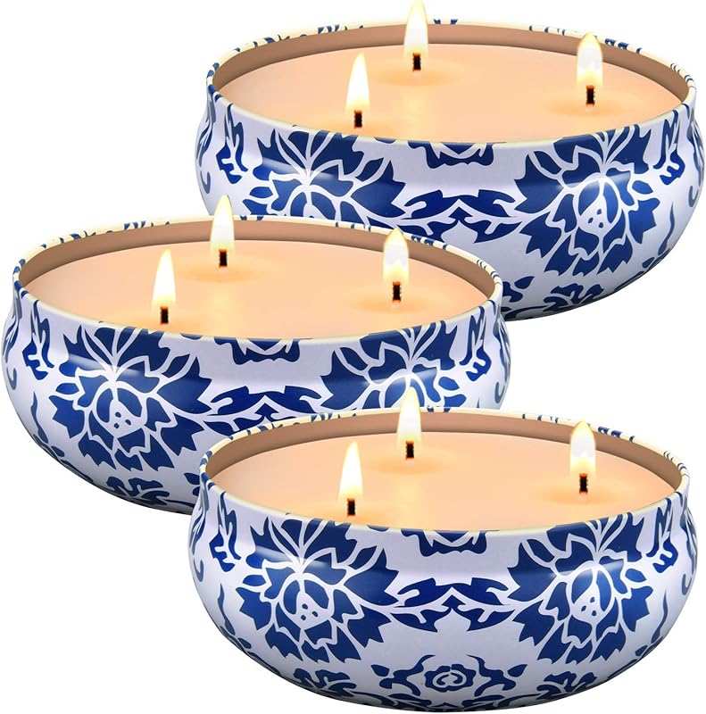 Hausware Large 13.5 oz Citronella Candles Outdoor/Indoor - 3 Pack Soy 