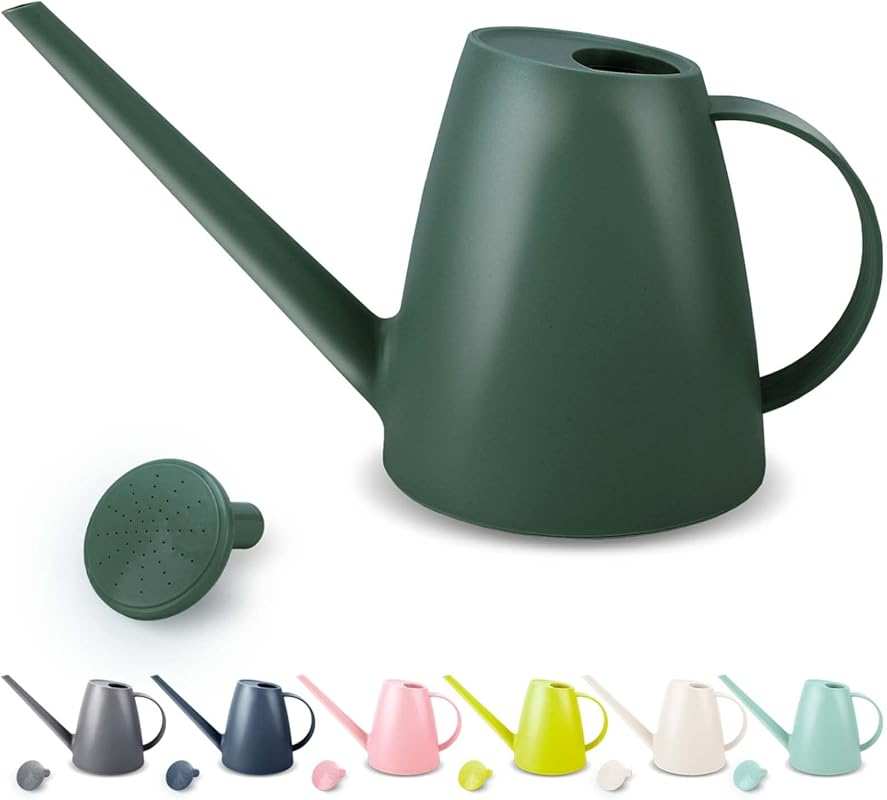 1.8L Dark Green Small Watering Can with Long Spout for Indoor House Pl