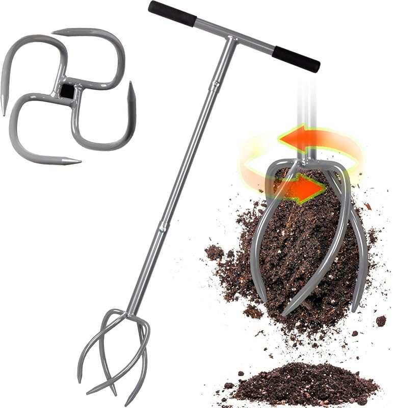 Walensee Upgrade Manual Twist Tiller with Removable Big Claw, Long Ste
