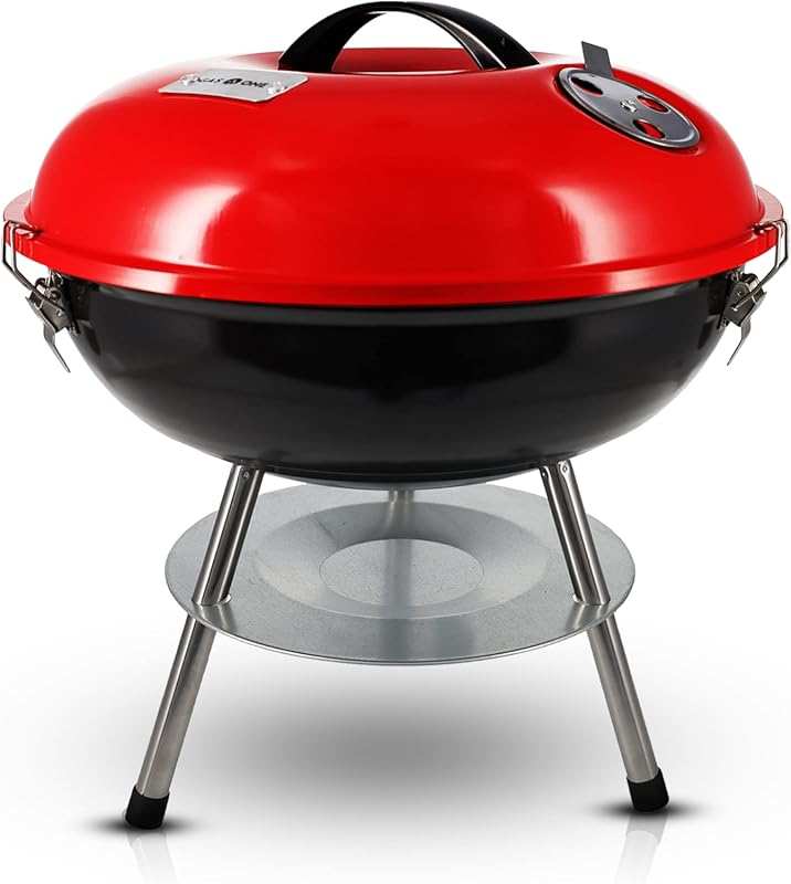 Gas One 14-Inch Portable Charcoal BBQ Grill: Locking Lid & Dual Vents 