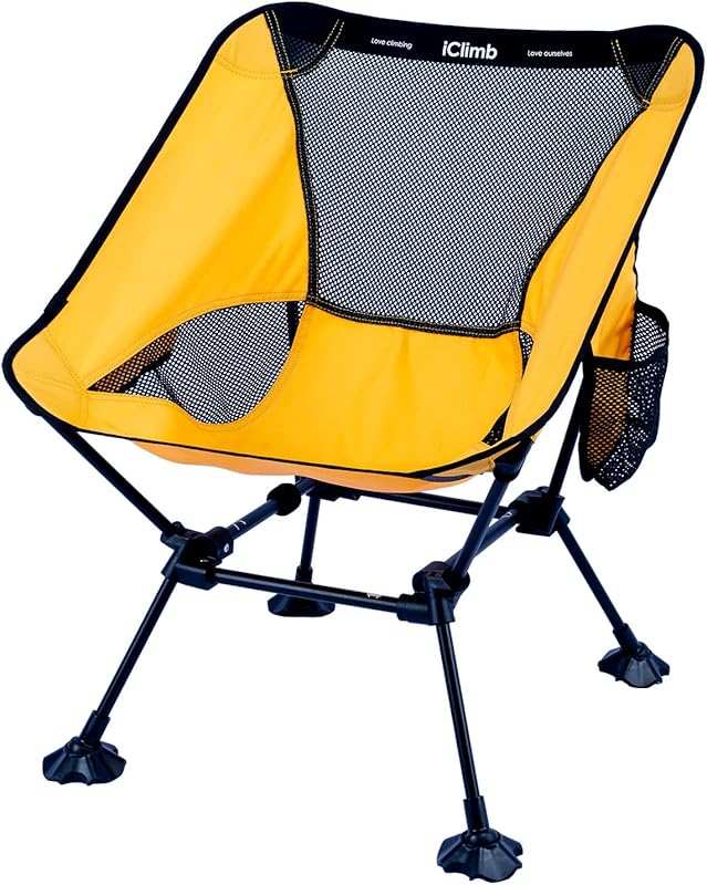 iClimb Ultralight Compact Folding Beach Chair with Big Feet and Back S