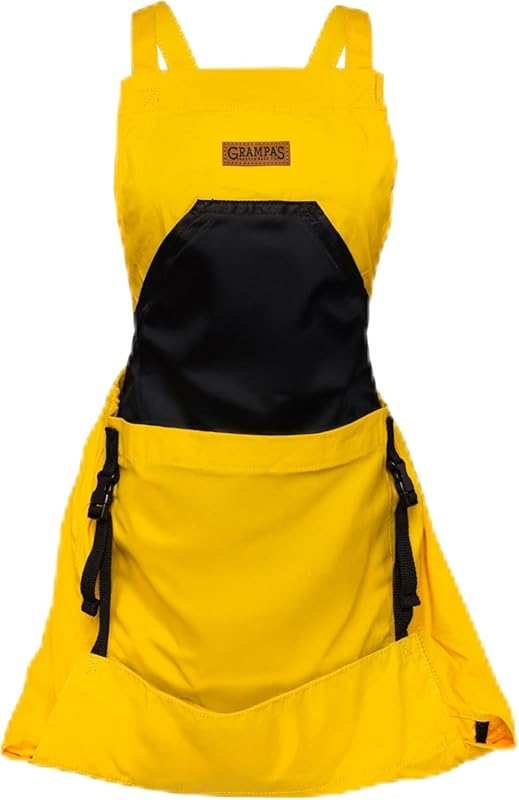 Grampa's Garden Harvest Apron: Cross Back Design with Kangaroo Pouch f