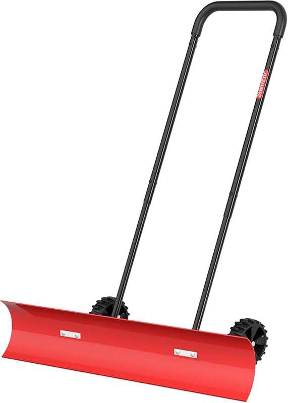 Brewin 38-Inch Bi-Directional Snow Shovel with Wheels & Angled Blade f
