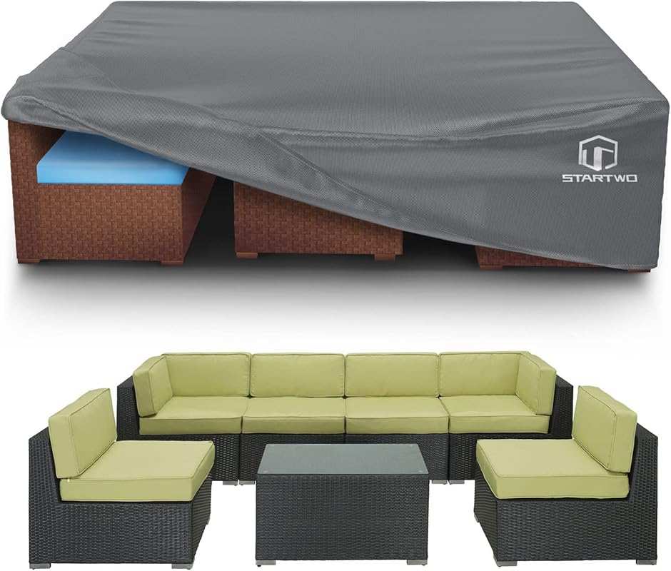 STARTWO Waterproof Patio Furniture Cover, 500D Anti-UV Tear-Resistant 