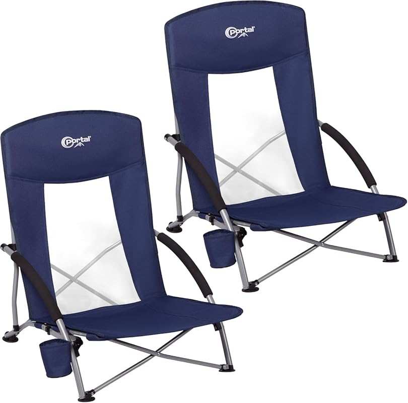 Portal Low Beach Chairs for Adults - Lightweight Portable Camping Chai