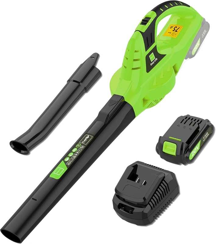 21V Cordless Electric Leaf Blower: Lightweight Handheld with 2.0Ah Bat