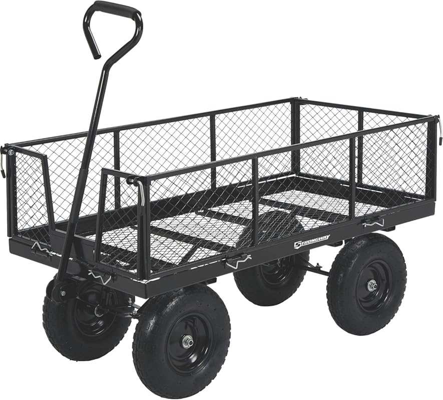 Strongway Steel Jumbo Garden Wagon: 1400 Lb Capacity, Removable Sides,