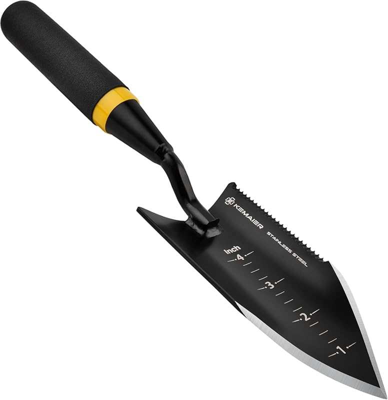 Stainless Steel Serrated Trowel for Effortless Digging, Weeding, and B