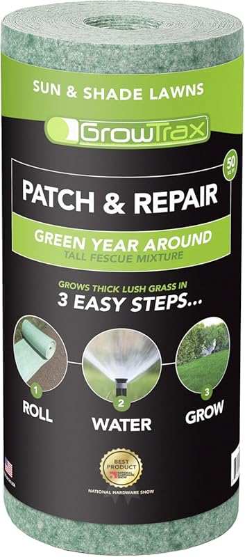 Growtrax Biodegradable Grass Seed Mat for Year-Round Green, 50 Sq Ft Q