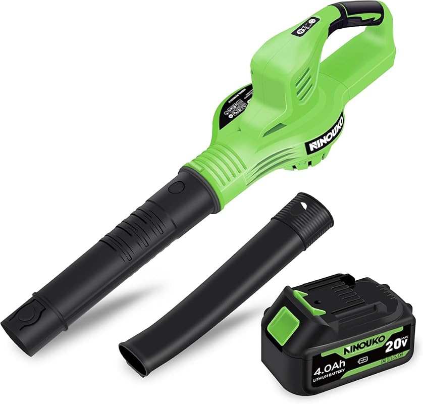 20V Cordless Leaf Blower: Lightweight Battery Powered Blower with 2 Sp