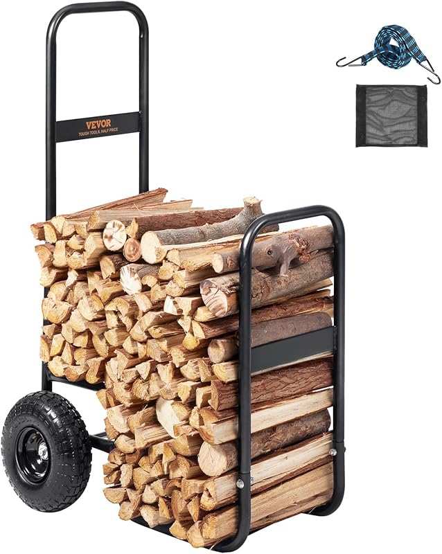 VEVOR Log Cart: Heavy-Duty Steel Dolly Hauler for Firewood Transport