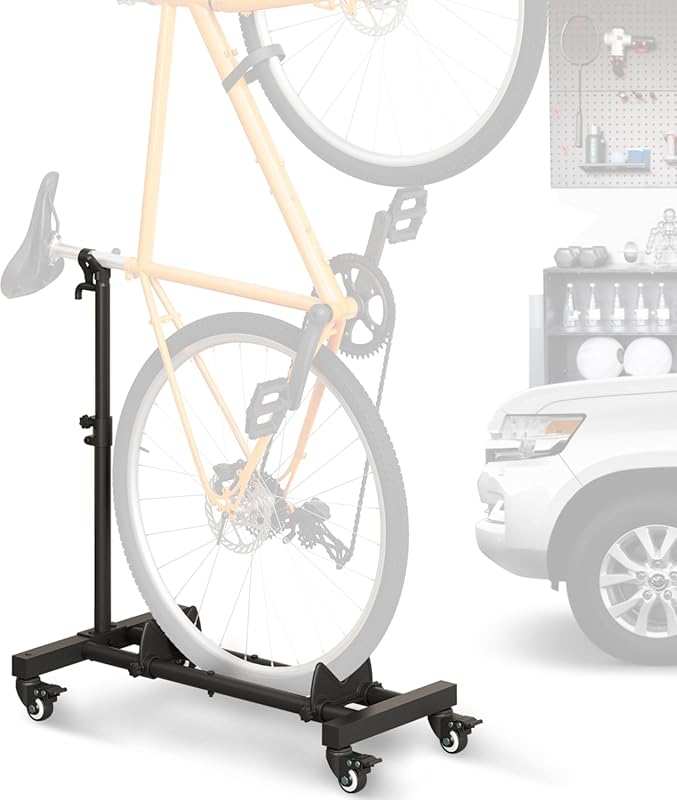 Freestanding Vertical Bike Stand: Adjustable Height Indoor Floor Rack