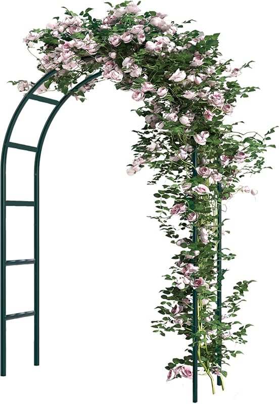 RUBFAC 94 Inch Metal Garden Arch Trellis for Climbing Plants, Outdoor 