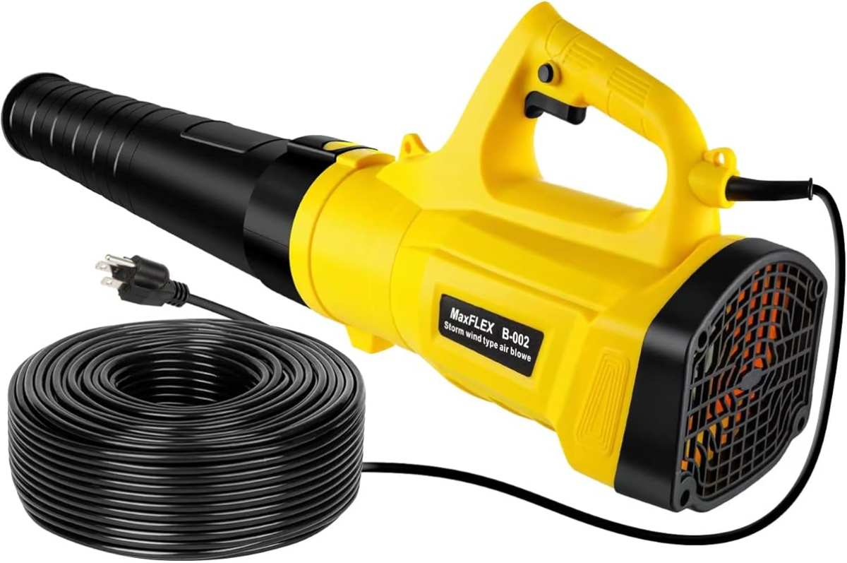 High Power 3000W Handheld Electric Leaf Blower with 82ft Cord & 6-Spee