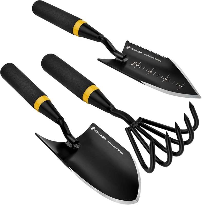 Heavy Duty Stainless Steel Garden Tool Set – Includes Trowel, Transpla