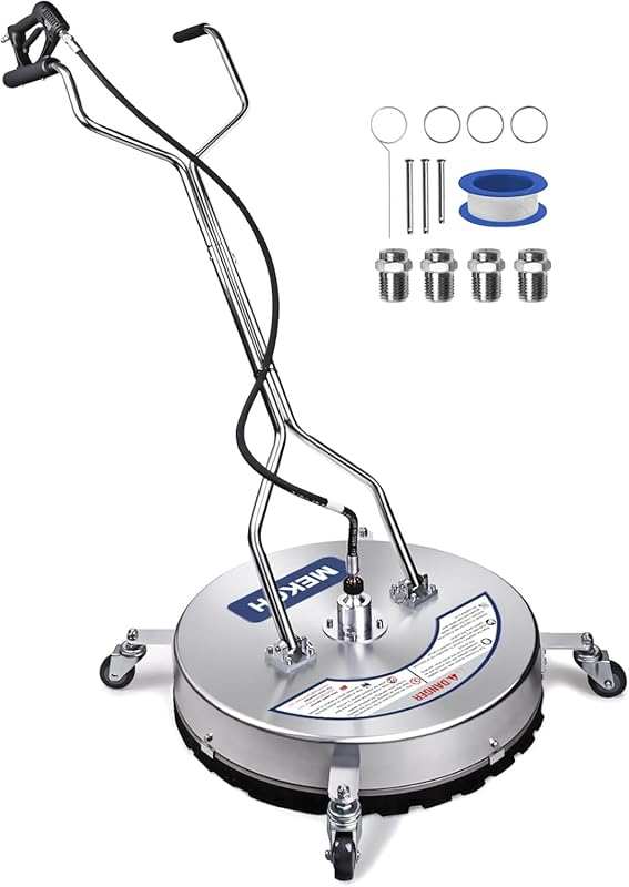 MEKOH 22'' Pressure Washer Surface Cleaner Attachment with Wheels for 