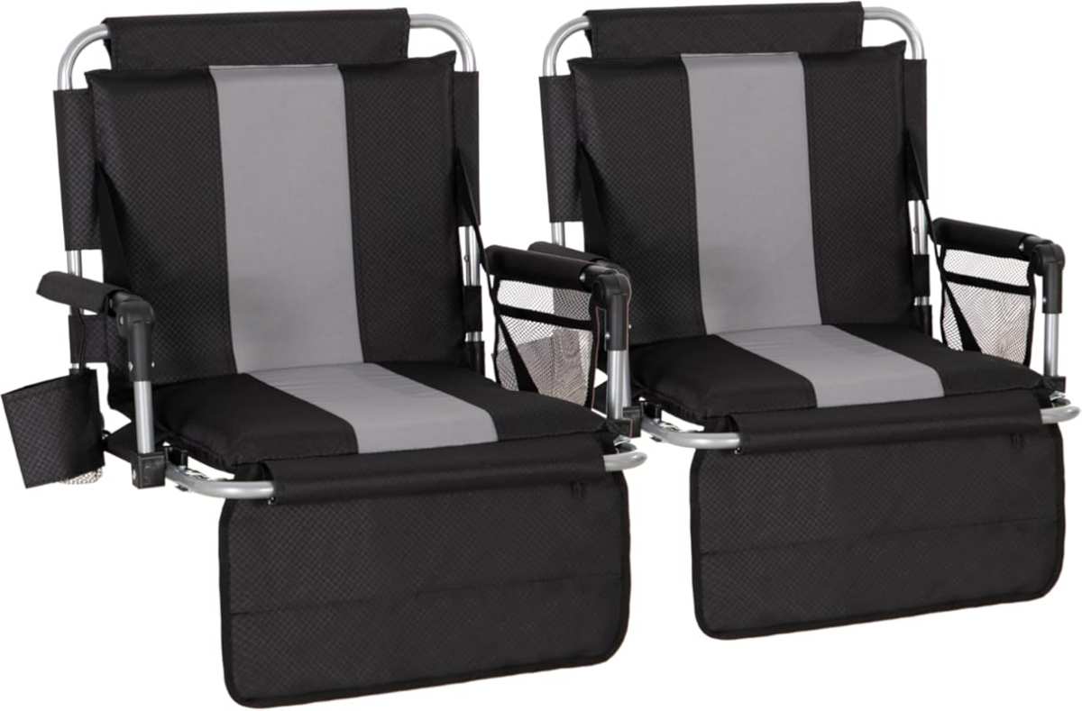 LET'S CAMP Folding Stadium Seat Bleacher Chair with Cup Holder, Back S