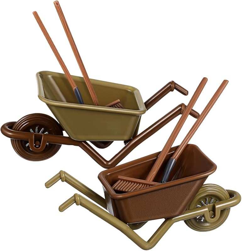 ABOOFAN 2 Sets of Miniature Simulation Wheelbarrows for Fairy Farm DIY