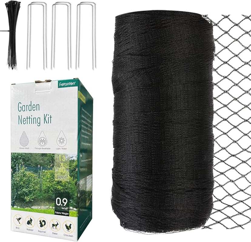 Fetanten 13'x40' Garden Bird Netting: Heavy Duty Woven Mesh for Protec