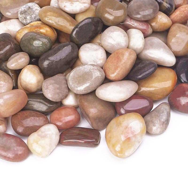 15 lbs 1.5-inch Polished Natural River Rocks for Plants and Outdoor La