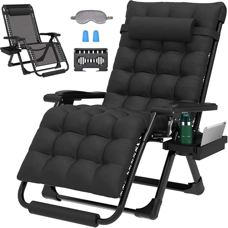 ZENPETIO XL Zero Gravity Chair with Cushion, Cup Holder, Footrest, 440