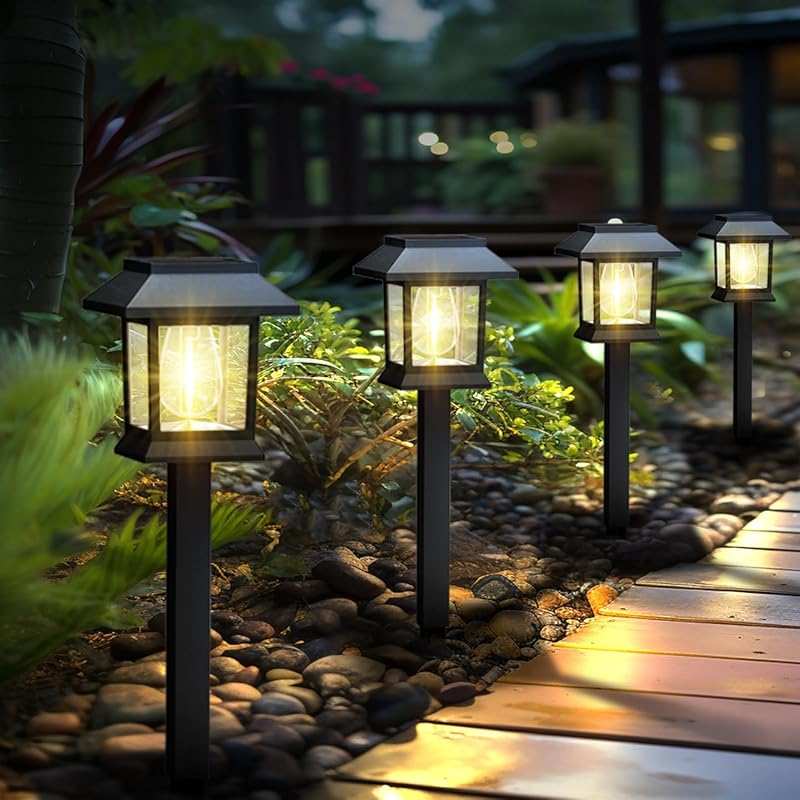 Greluna 12 Pack Solar Lights Outdoor: Waterproof 3000K Auto On/Off Pat