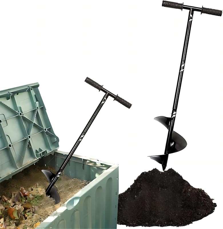 33.4in Manual Compost Aerator Bar with Adapter, Black Turner for Tumbl