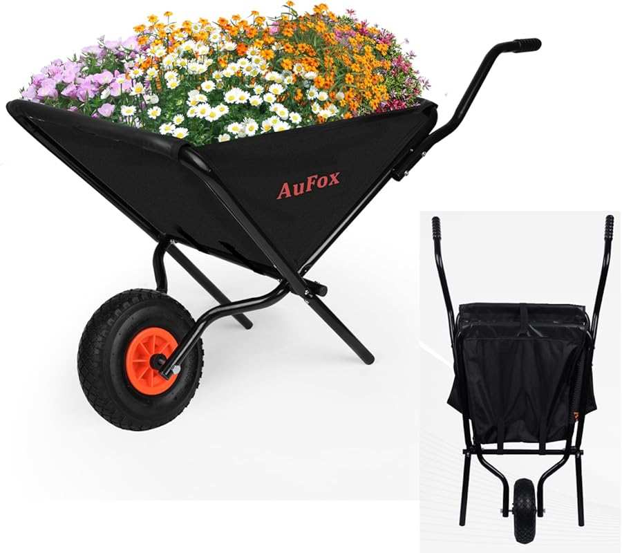 Collapsible Foldable Yard Cart for Easy Loading & Dumping Garden Suppl
