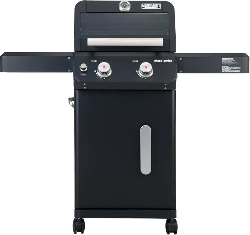 Monument Grills Mesa220 2-Burner Stainless Steel Propane Grill, Foldab