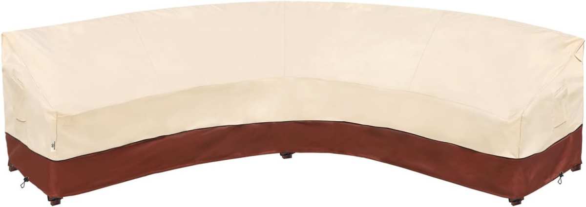 Curved Patio Furniture Cover – Waterproof, 600D Heavy Duty with Anti-U