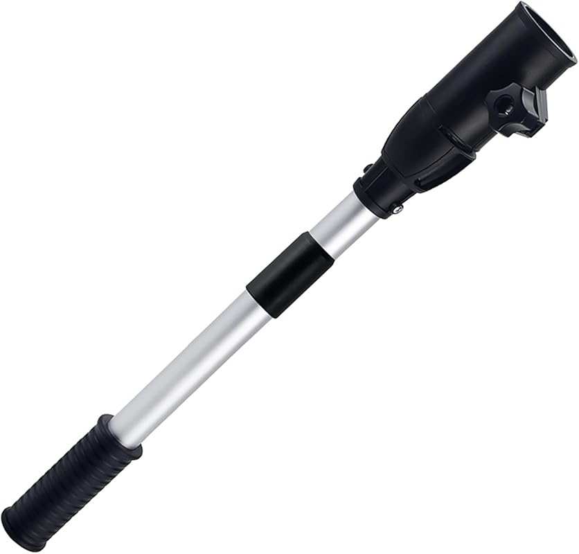 Telescopic Tiller Handle Extension, Anodized Aluminum, Ergonomic Grip,