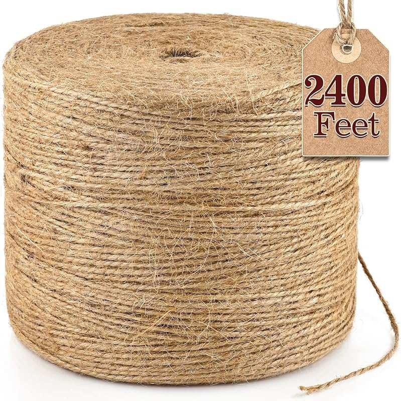 XSEINO Strong Natural Jute Twine for Crafts, Gardening, Plant Tie & De