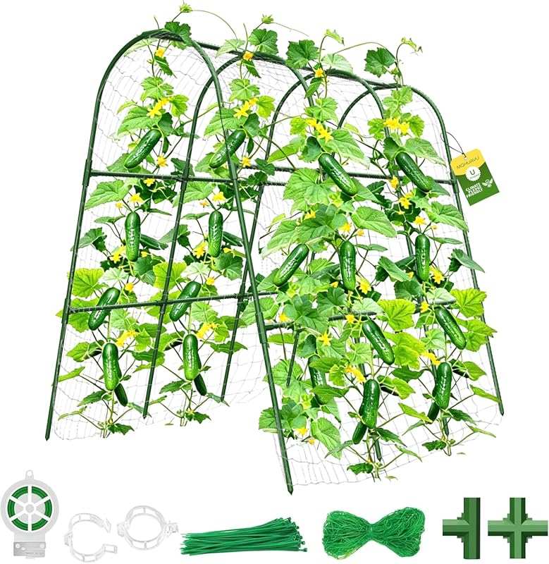 U-Shape Garden Trellis for Raised Beds, Metal Arch Support for Climbin