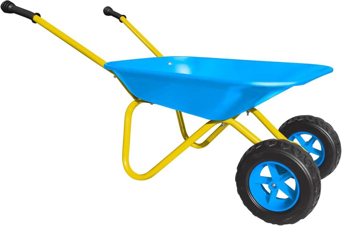3T GROUP Kids Metal Wheelbarrow Gardening Tools Set: Small Toy Wheel B
