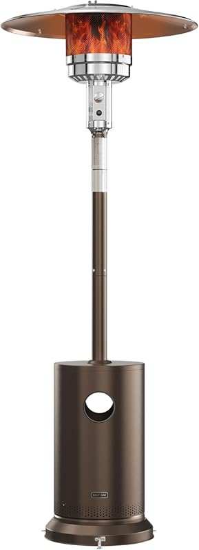 EAST OAK 55,000 BTU Outdoor Propane Patio Heater, Round Table, Wheels,