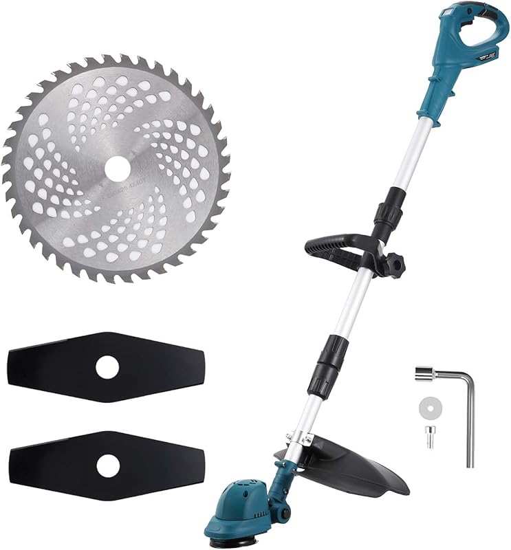 Brushless Cordless Weed Wacker with Dual Blades for Makita 18V Battery