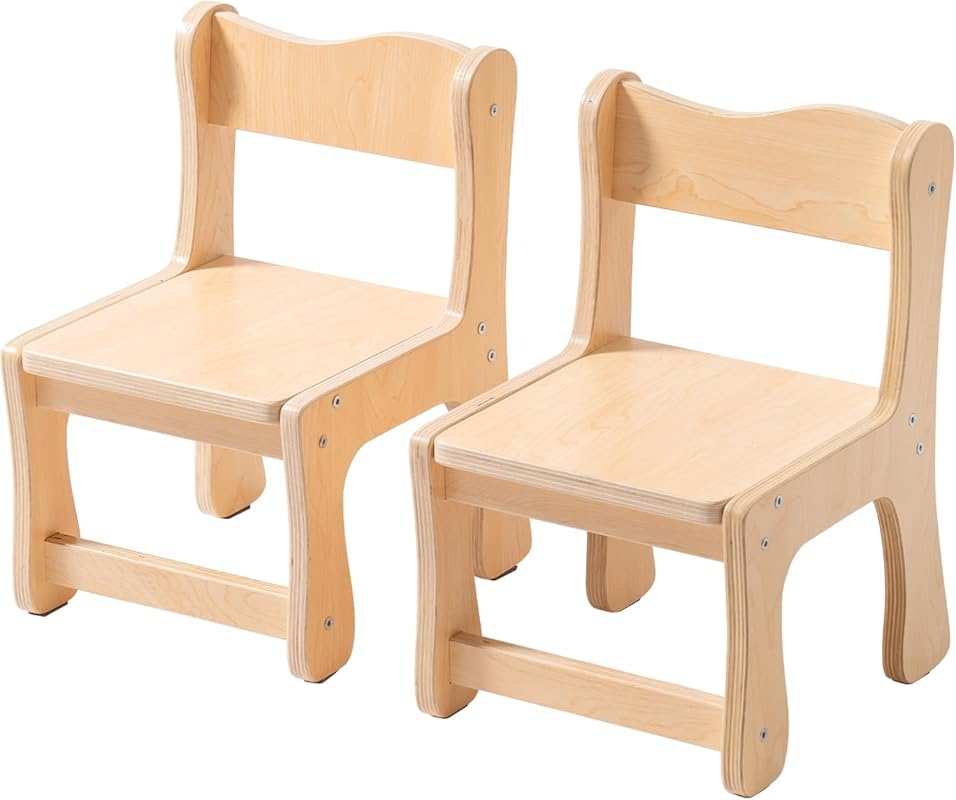 ROBUD Wooden Toddler Chair Set of 2: Sturdy Kids Chairs for Ages 3+
